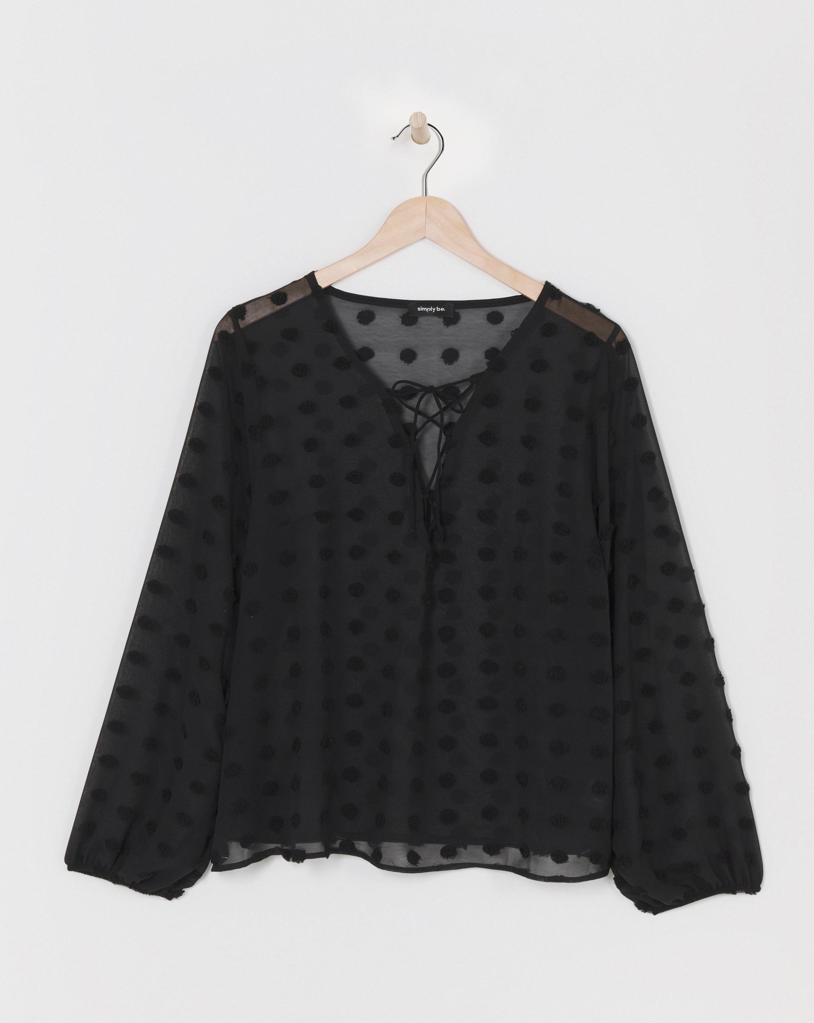 Dobby Tie Front Blouse