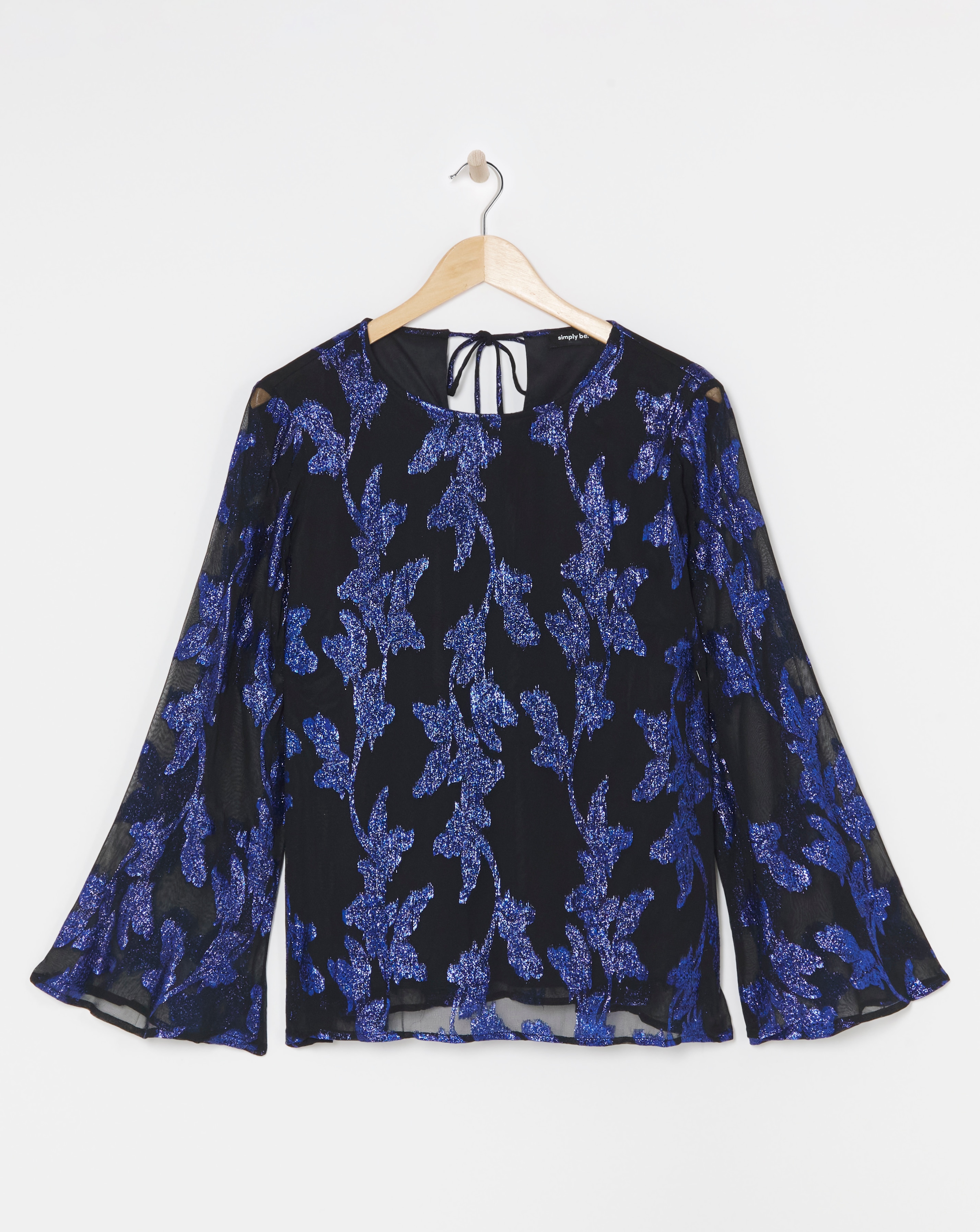 Jacquard Tie Back Blouse