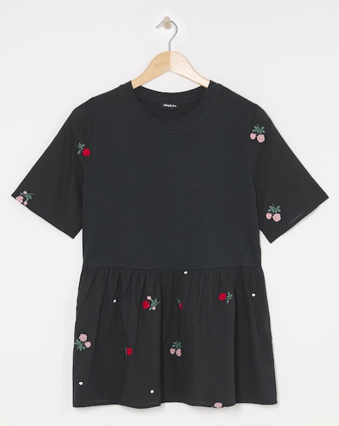 Simply Be Jersey Poplin Mix Top