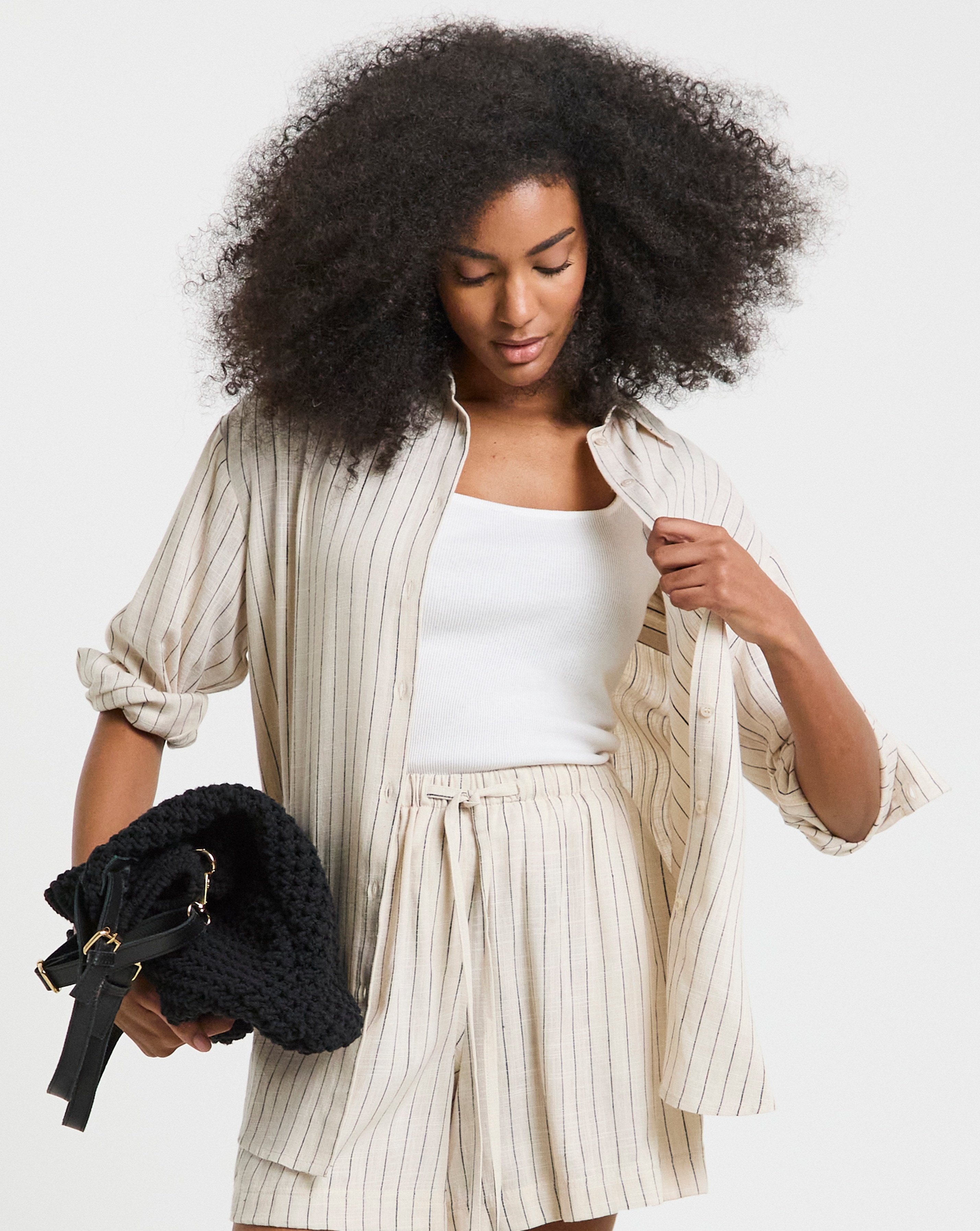 Simply Be Stripe Linen Mix Shirt