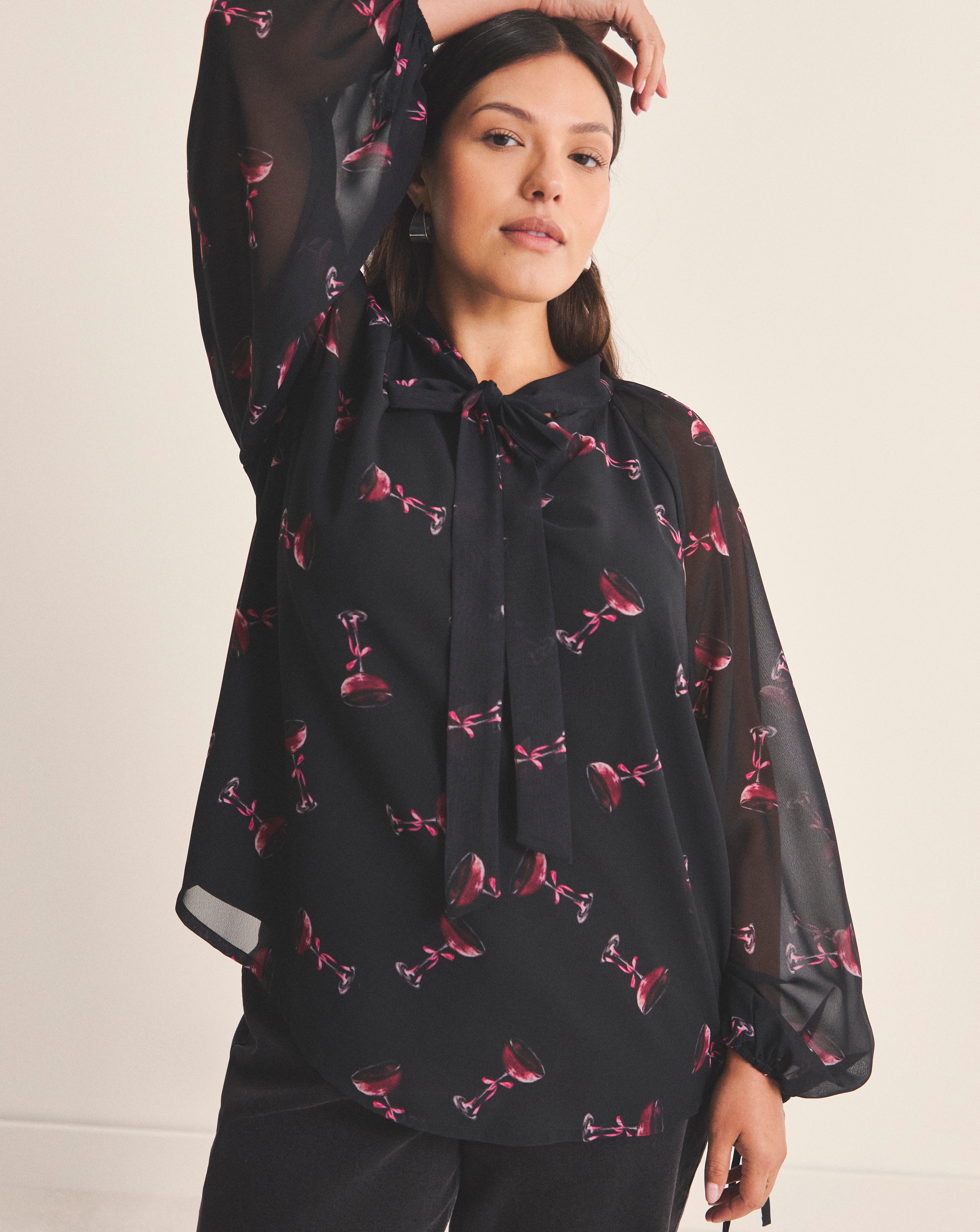 New In - Simply Be Georgette Pussy Bow Blouse