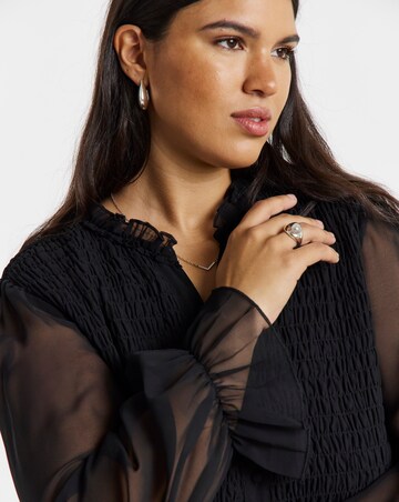 Simply BeShirred Georgette V-Neck Blouse