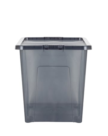 Wham Crystal Smoke Grey 80L Box and Lid 4PK