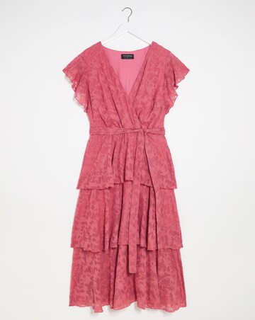 Little Mistress Burnout Frill Midi Dress