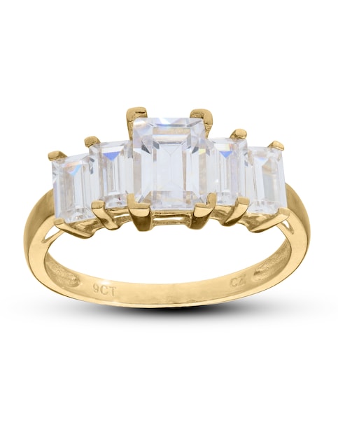 9CT Five CZ Ring