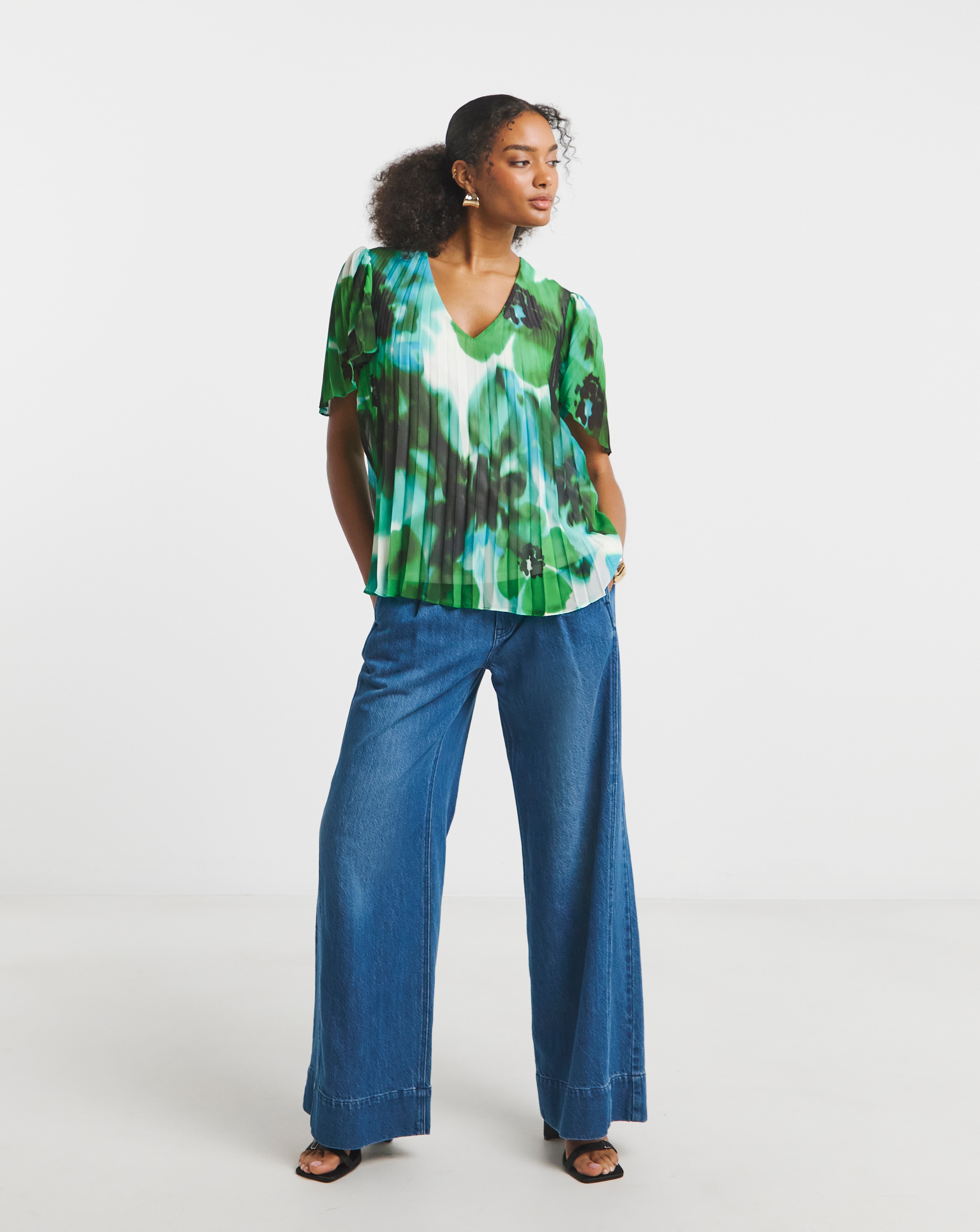 Joanna Hope Pleated Chiffon Blouse