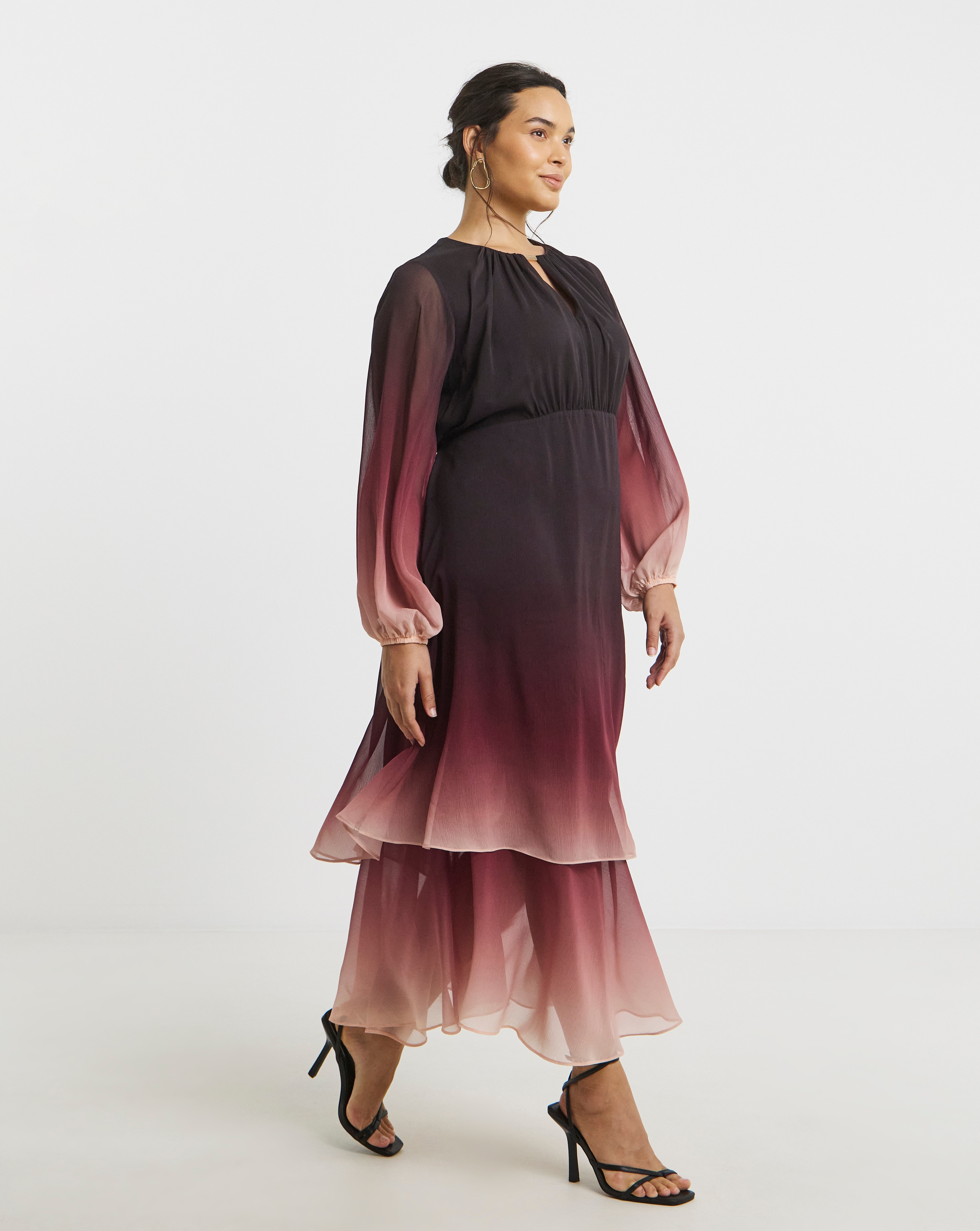 Joanna Hope Ombre Tiered Maxi Dress