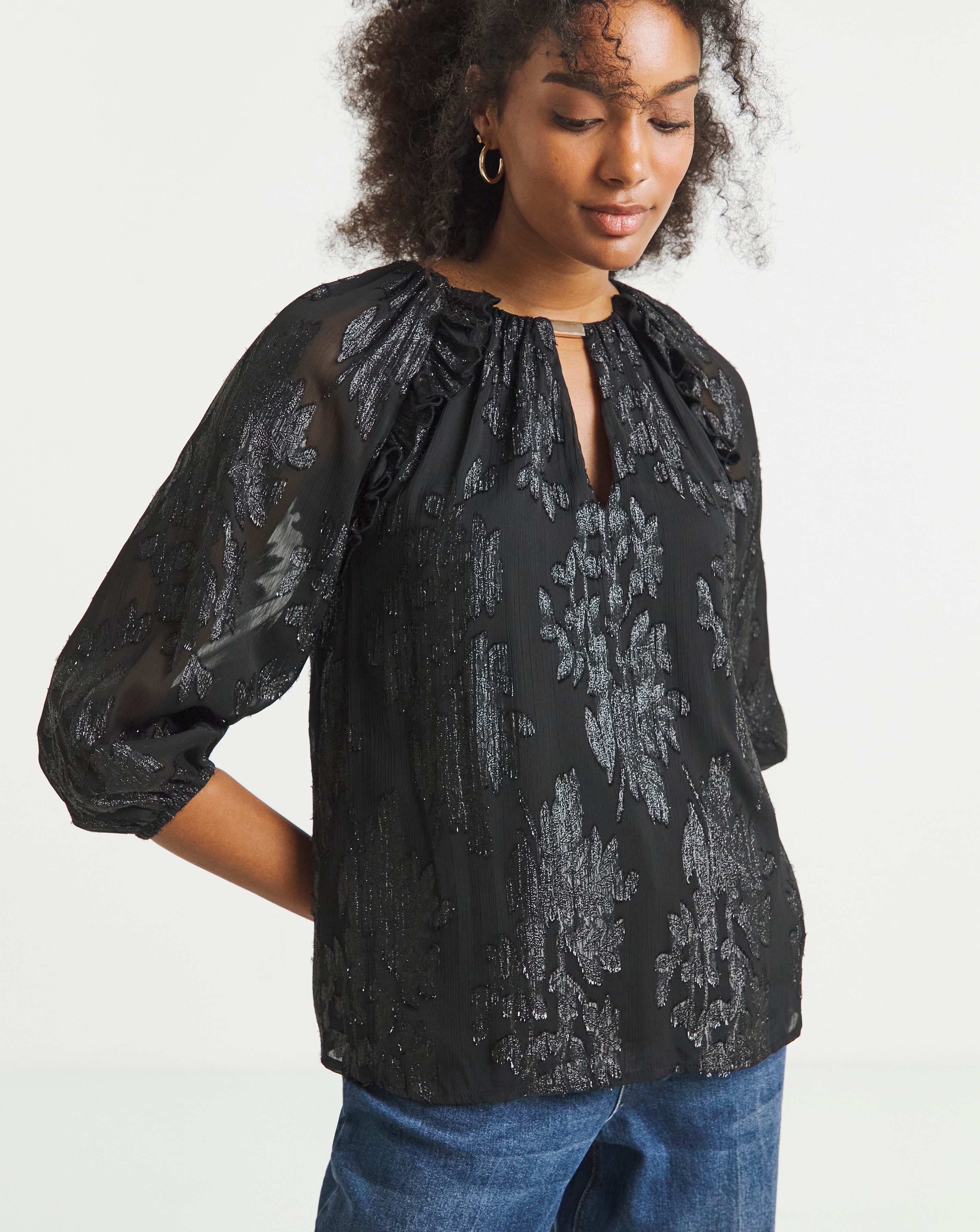 Joanna Hope Lurex Blouse