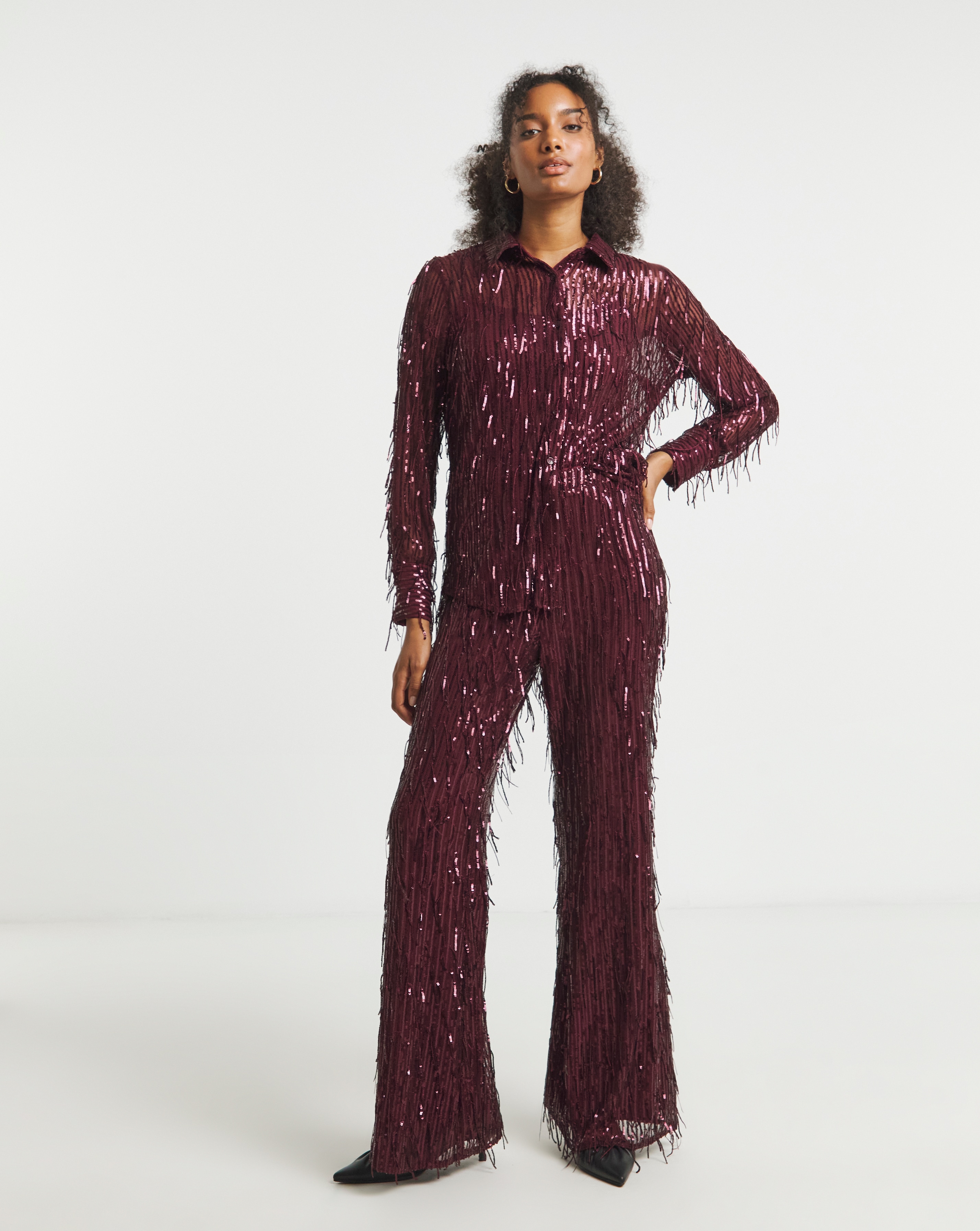 Joanna Hope Tassle Sequin Trousers