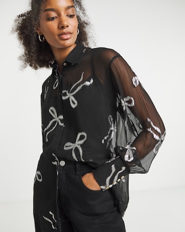 Joanna Hope Printed Crinkle Shirt
