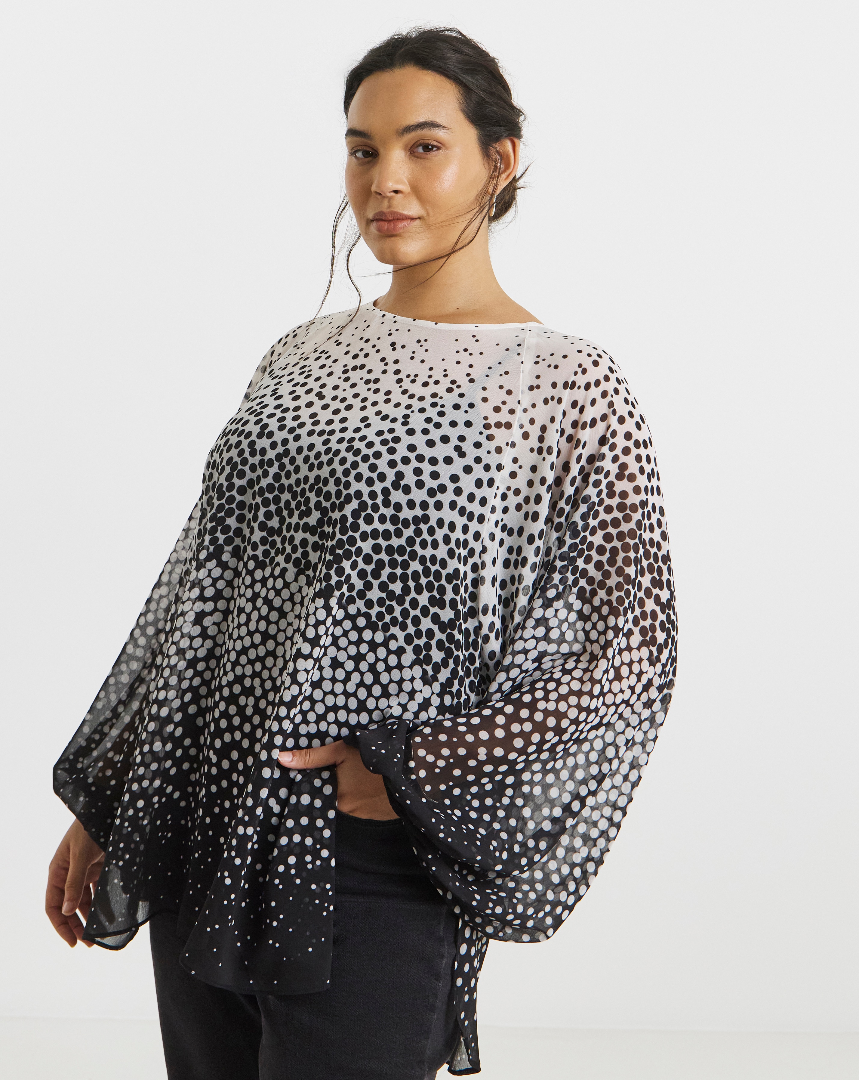 Joanna Hope Ombre Spot Blouse