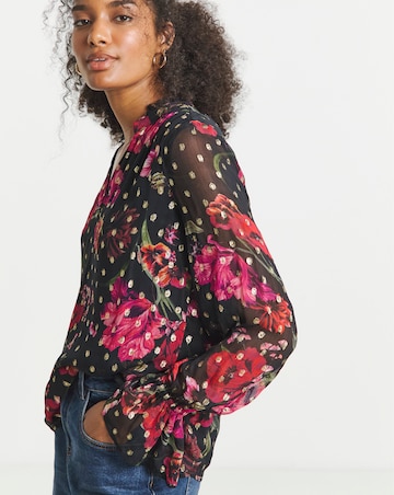 Joanna Hope Lurex Floral Printed Blouse