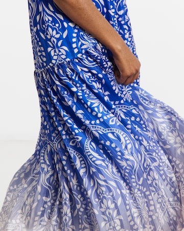 Joanna Hope Printed Halter Neck Dress With Metallic Thread