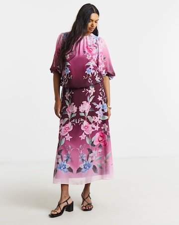 Joanna Hope Bubble Hem Floral Blouse