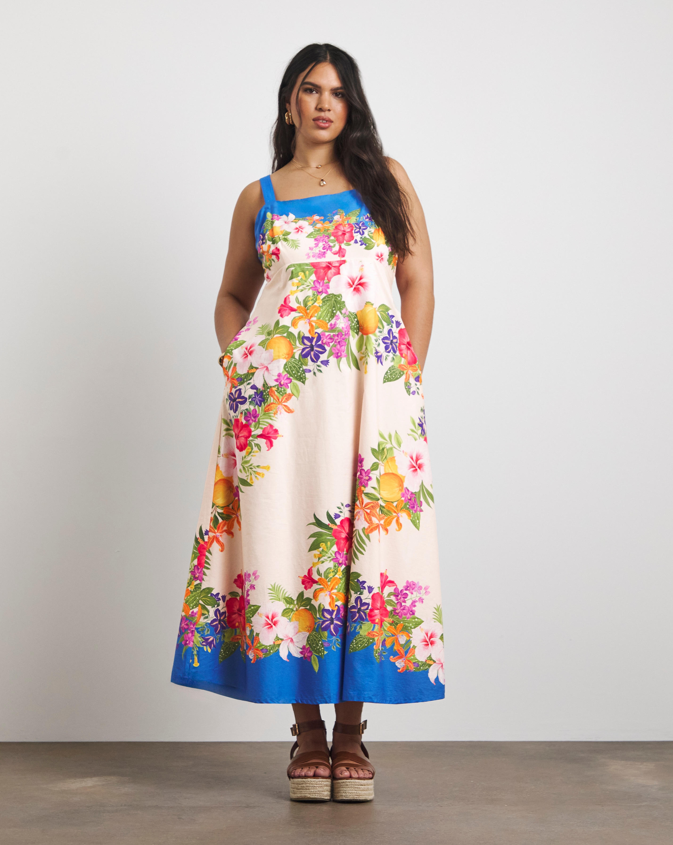 New In - Joanna Hope Printed Cotton Prom Dress