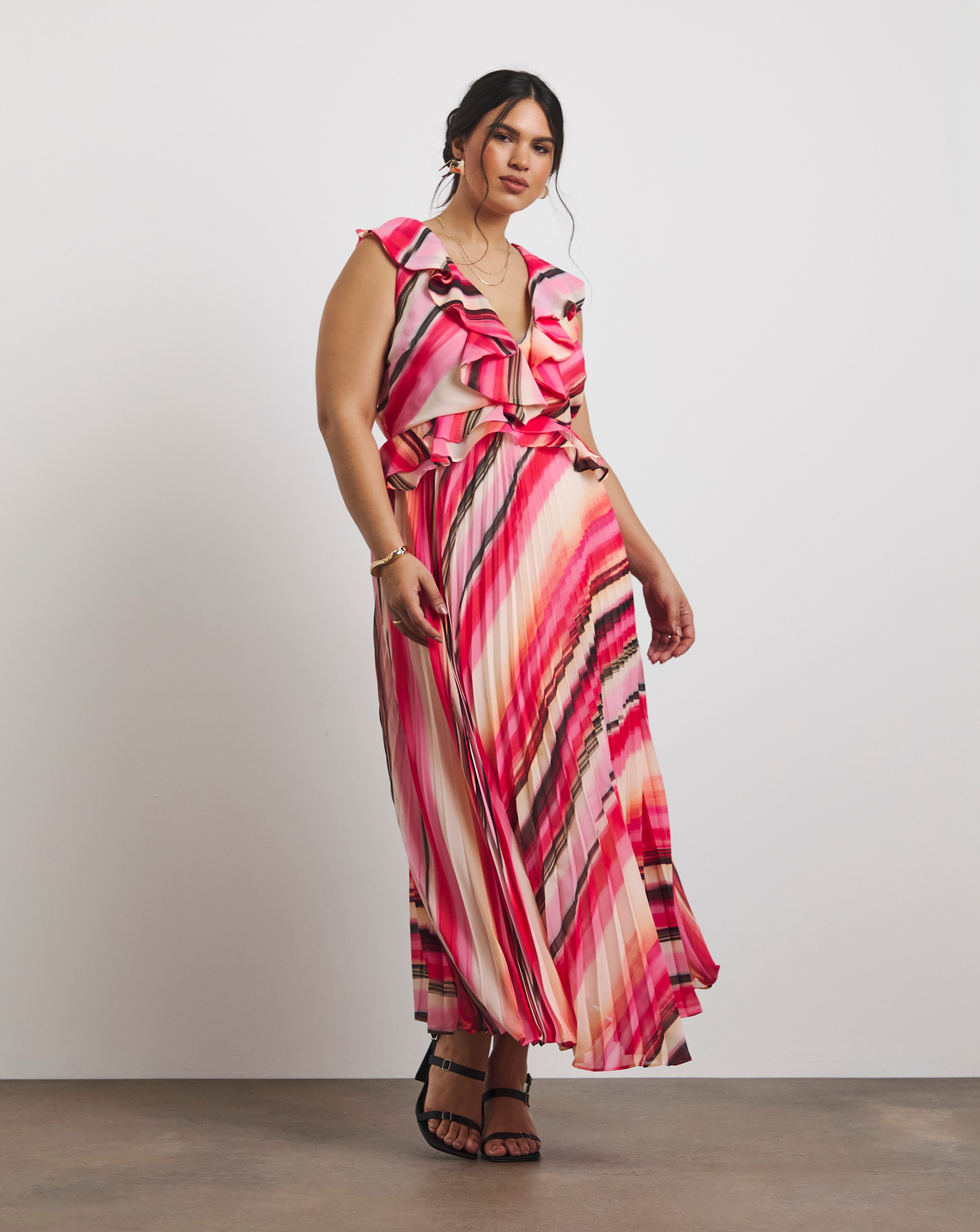 New In - Joanna Hope Ruffle Pleated Dress