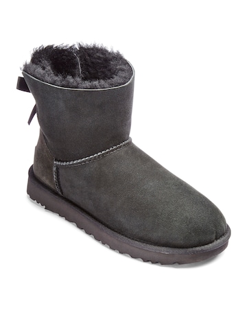 Ugg Mini Bailey Bow II Black Standard Fit Boots | Simply Be