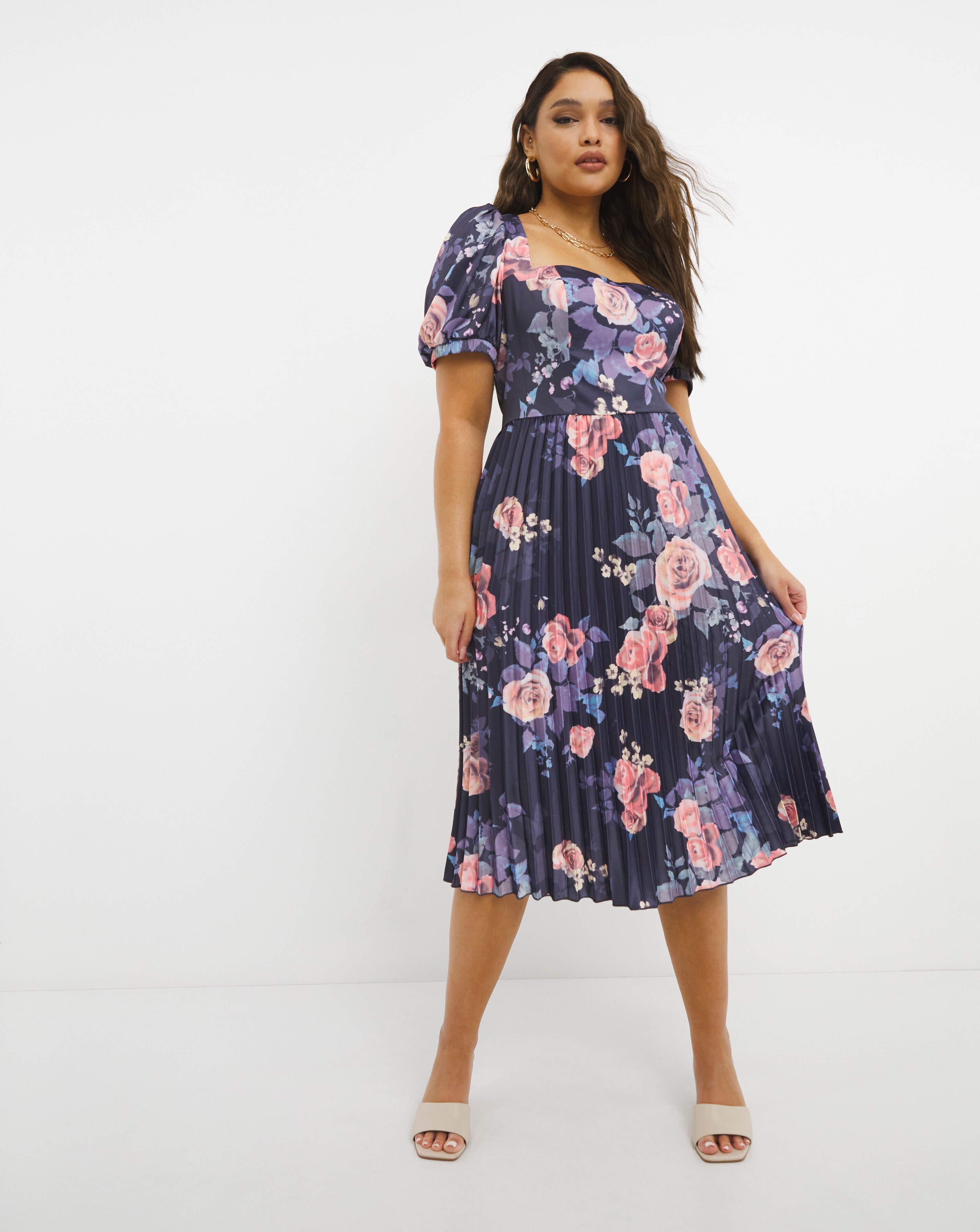 Chi Chi London Floral Print Midi Dress | Simply Be