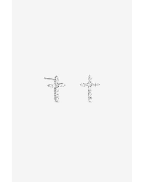 Simply Silver 925 Sterling Silver New Cross Stud Earrings