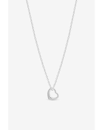 Simply Silver 925 Sterling Silver Open Heart Necklace - Gift Pouch