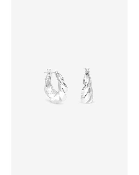 Inicio Silver Fluid Twist Hoops