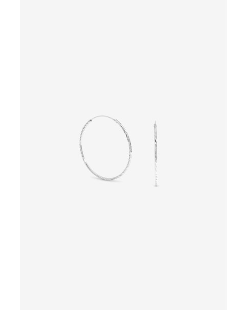 Simply Silver 925 Sterling Silver 20mm Sleeper Hoop Earrings