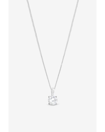 Simply Silver 925 Sterling Silver Cubic Zirconia Solitaire Pendant - Gift Pouch