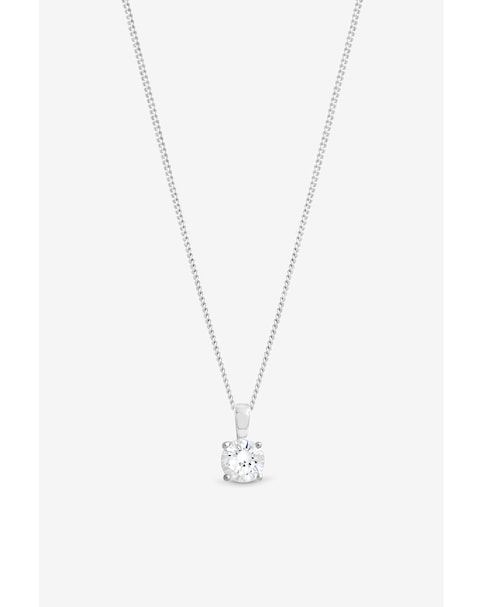 Simply Silver 925 Sterling Silver Cubic Zirconia Solitaire Pendant - Gift Pouch