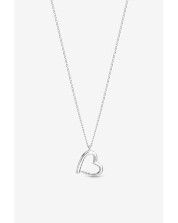 Simply Silver 925 Sterling Silver Open Heart Necklace