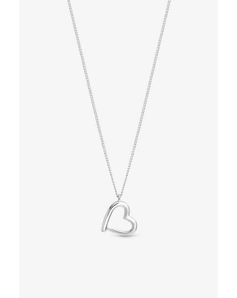 Simply Silver 925 Sterling Silver Open Heart Necklace