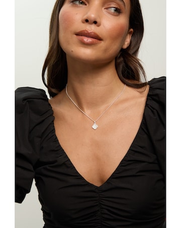 Simply Silver 925 Sterling Silver Cubic Zirconia & Mother Of Pearl Pendant