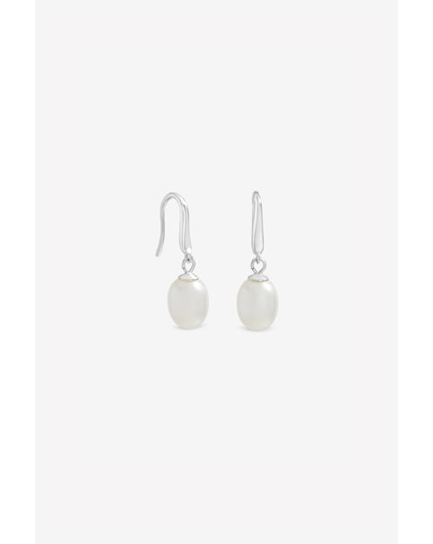 Simply Silver 925 Sterling Silver Freshwater Pearl Drop Earrings
