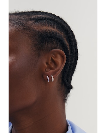 Simply Silver 925 Sterling Silver Cubic Zirconia Mini 10mm Hoops