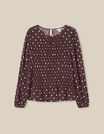 Monsoon Shae Smocked Polka Dot Top