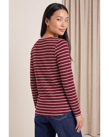 Roman Stripe Print Soft Touch Top