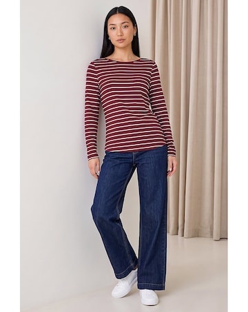 Roman Stripe Print Soft Touch Top