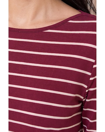 Roman Stripe Print Soft Touch Top