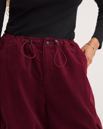 Burgundy Cord Wide Leg Cargo Jean Coord