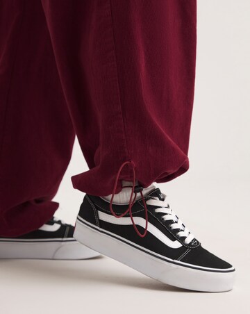 Burgundy Cord Wide Leg Cargo Jean Coord