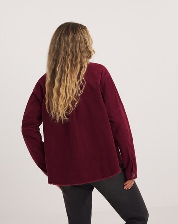 Burgundy Cord Cargo Pocket Shacket Coord