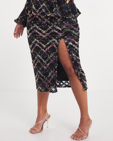 Sequin Bodycon Midi Skirt