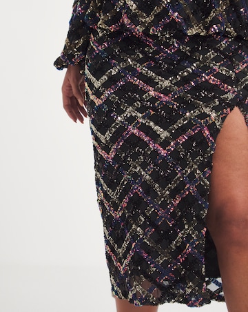 Sequin Bodycon Midi Skirt