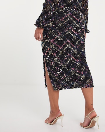 Sequin Bodycon Midi Skirt