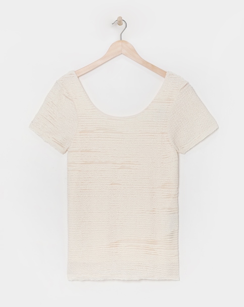 Scoop Back Frill Lace T-Shirt