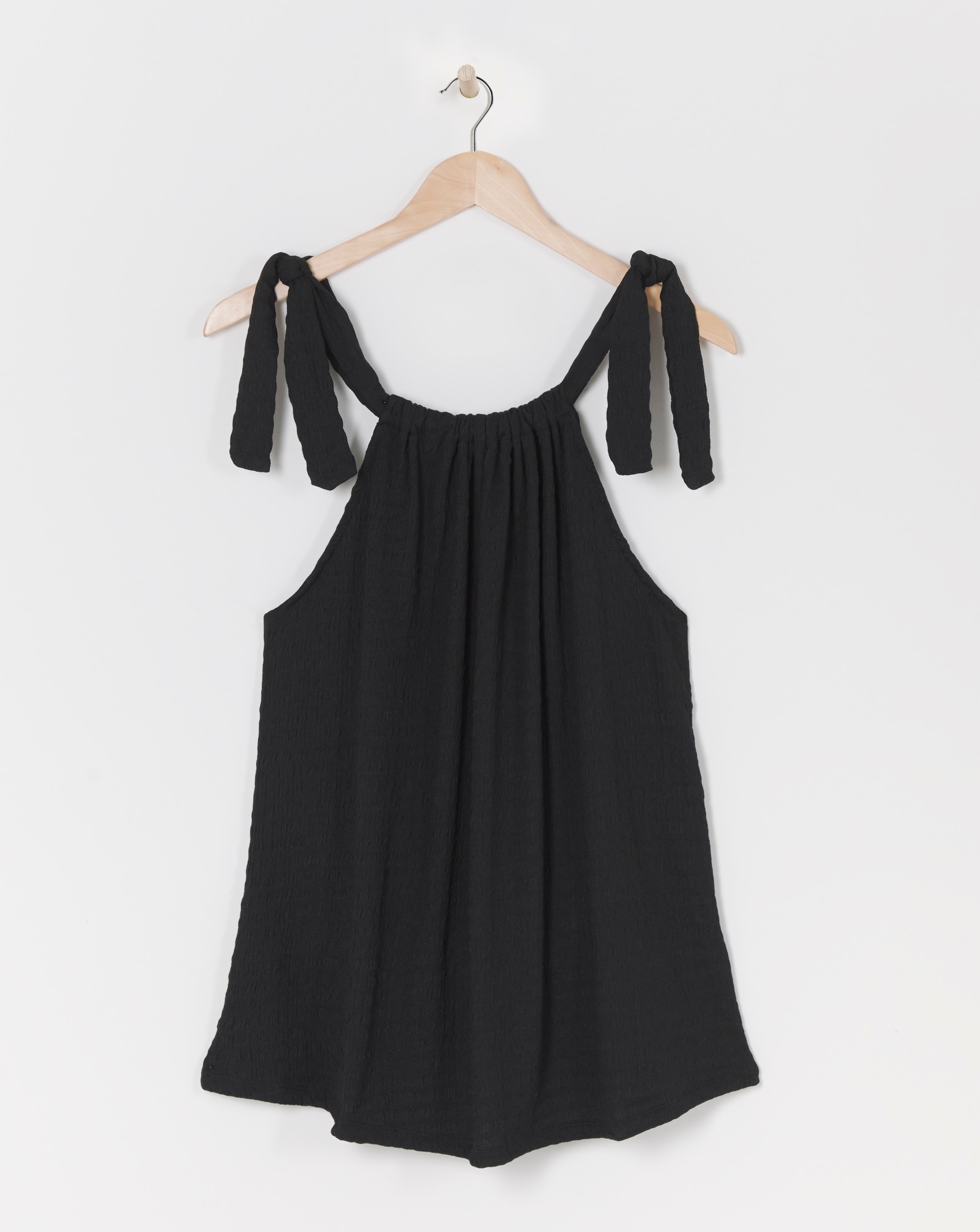 Textured Tie Shoulder Top