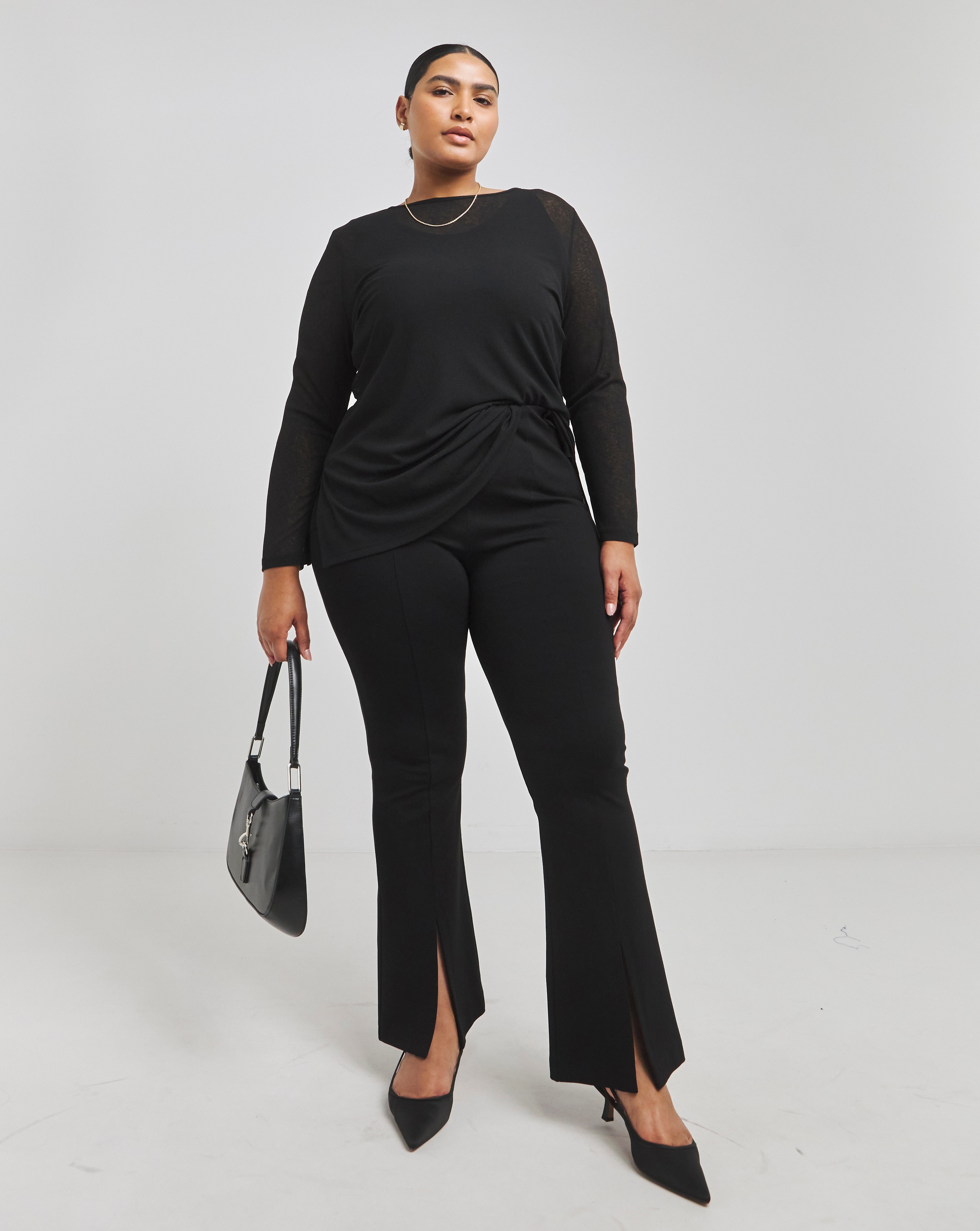 2 in 1 Rib Mesh Longline Top