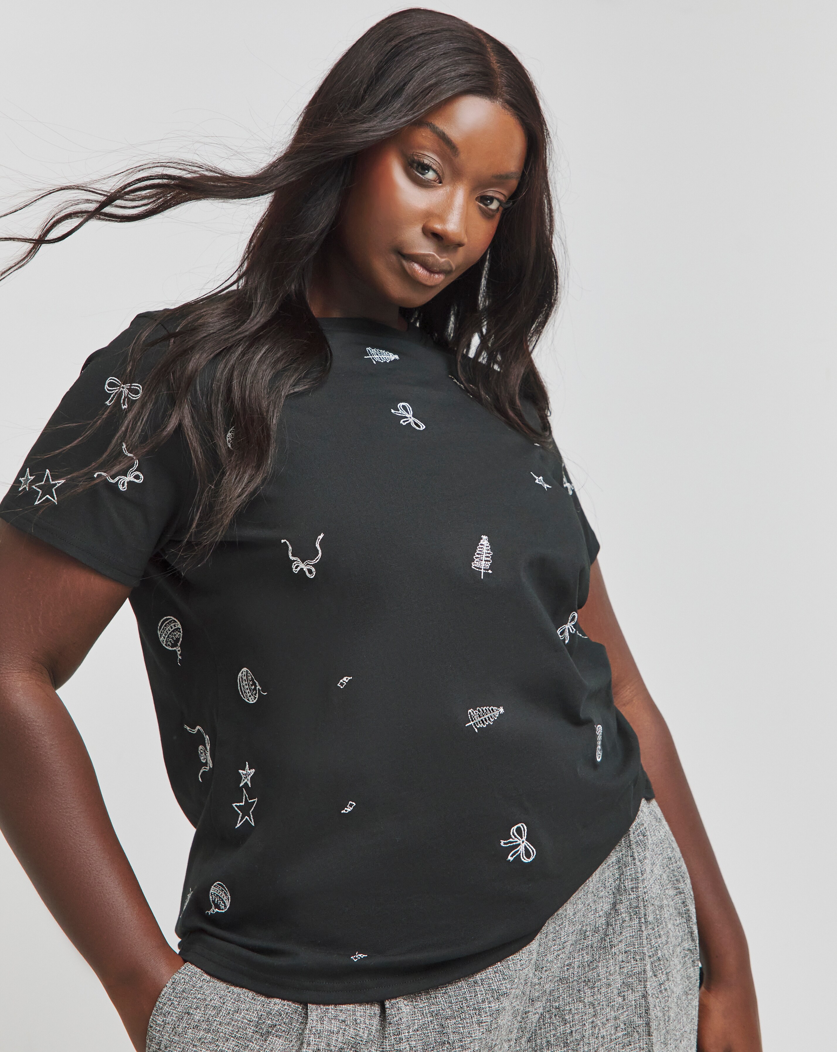 Christmas Embroidered T-Shirt