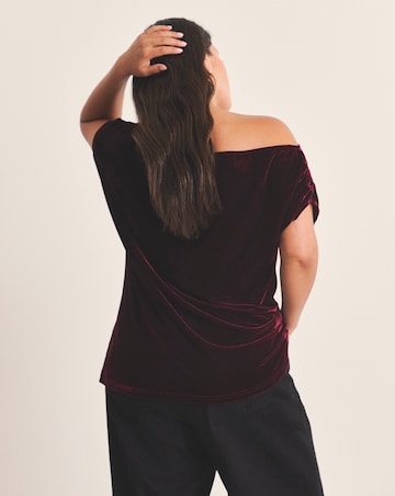 Velour Off The Shoulder Top