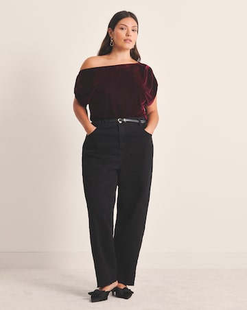 Velour Off The Shoulder Top