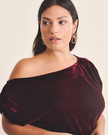 Velour Off The Shoulder Top